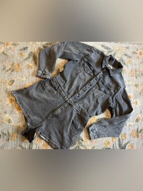 Good American Long Sleeve Jean Romper Size 5